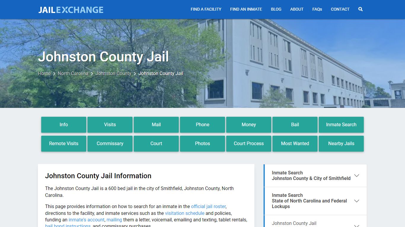 Johnston County Jail, NC Inmate Search, Information