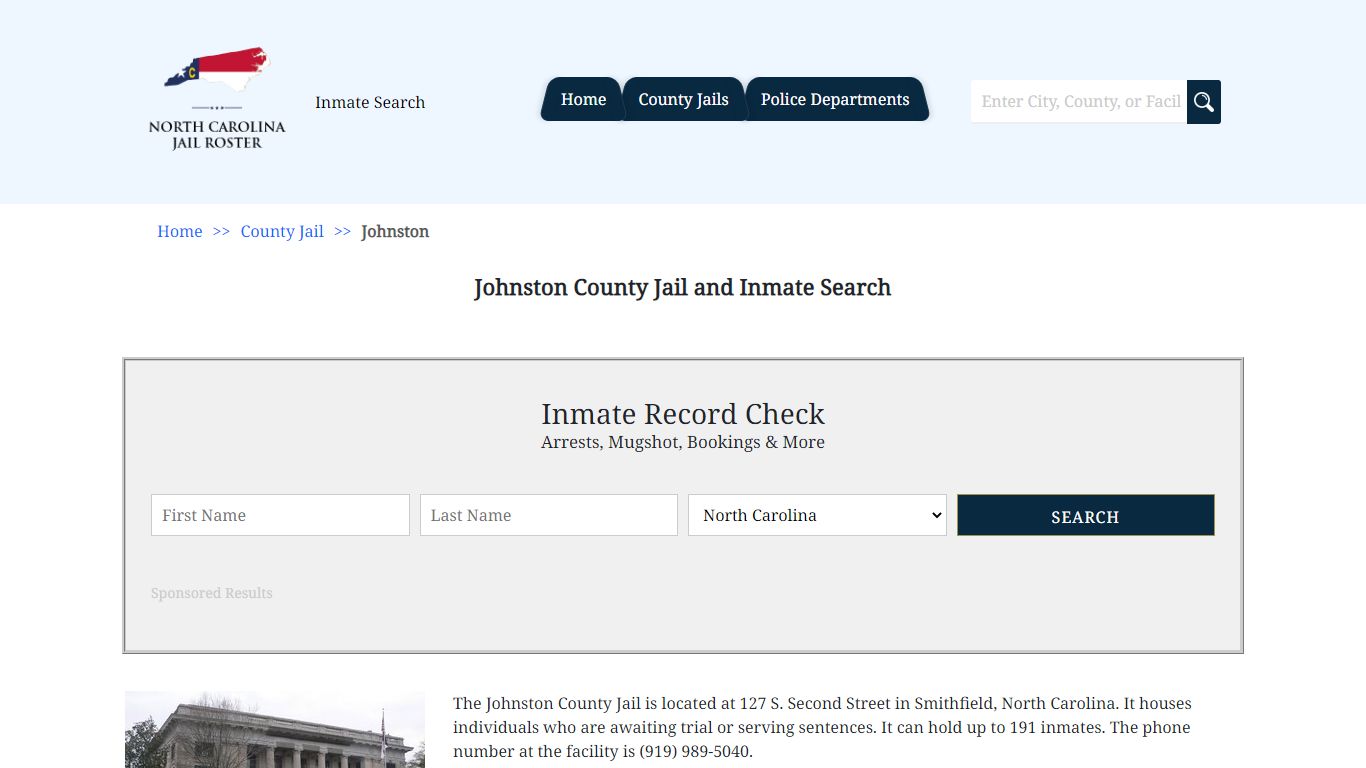 Johnston County Jail and Inmate Search | North Carolina Jail Roster